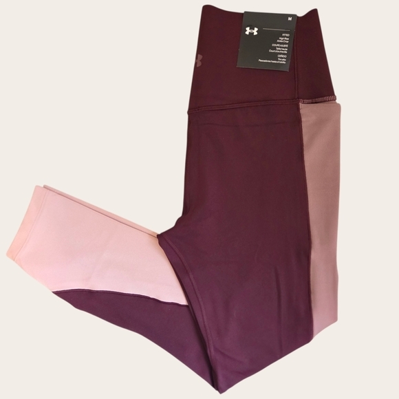 Under Armour Pants - NWT Under Armour High Rise Ankle Crop Leggings M Burgundy Pink $95